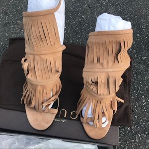 Authentic GUCCI Suede Fringe Becky Heels